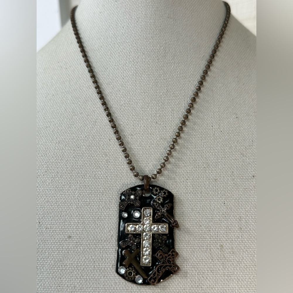Faith based cross necklace and bracelets industrial vibe